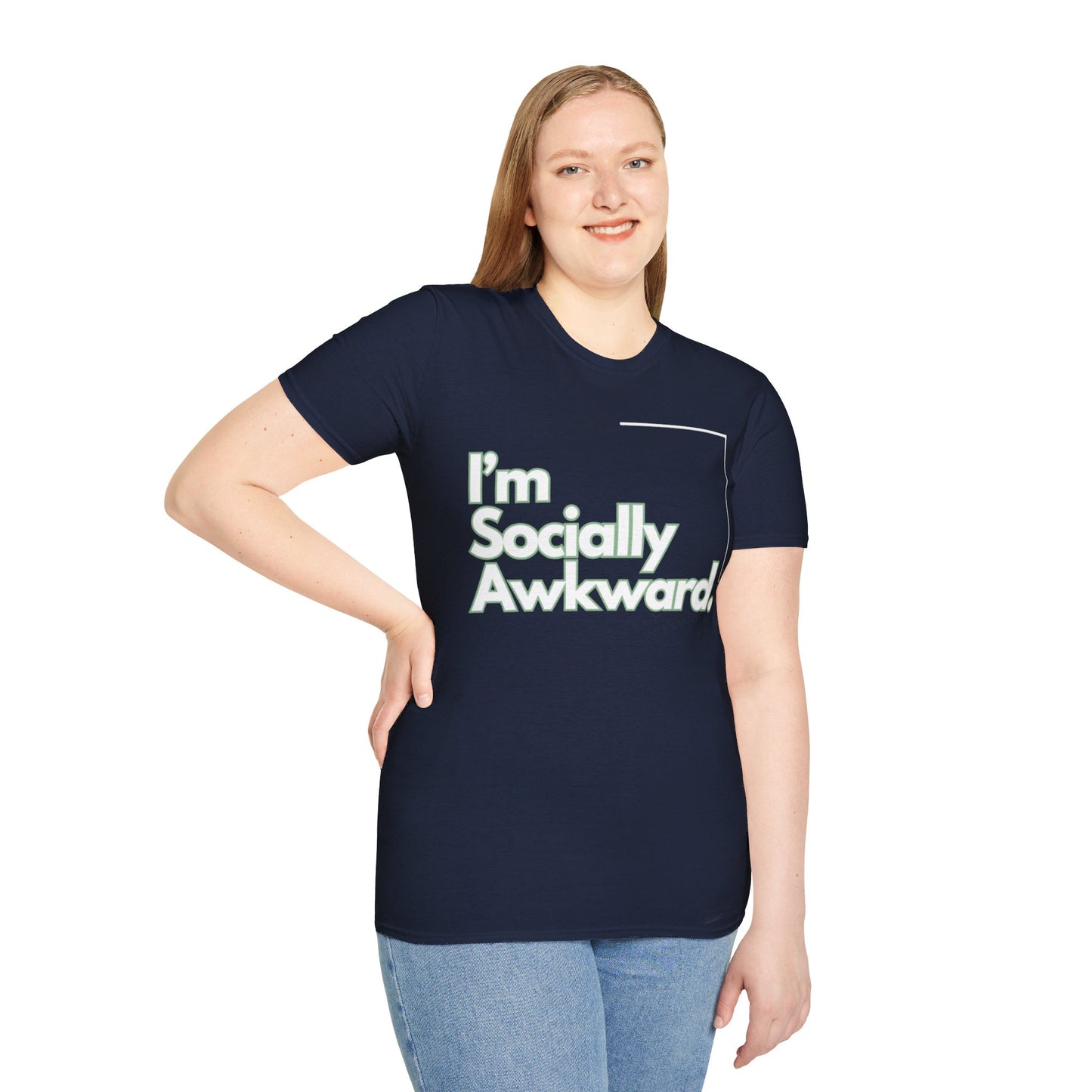 I'm Socially Awkward Unisex Softstyle T-Shirt-Logo White