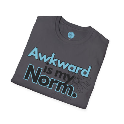Awkward is my Norm Blue Unisex Softstyle T-Shirt- Floral