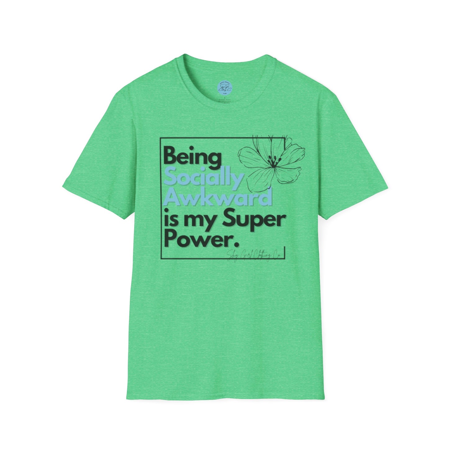 Being Socially Awkward is my Super Power Unisex Softstyle T-Shirt- Boxed Floral