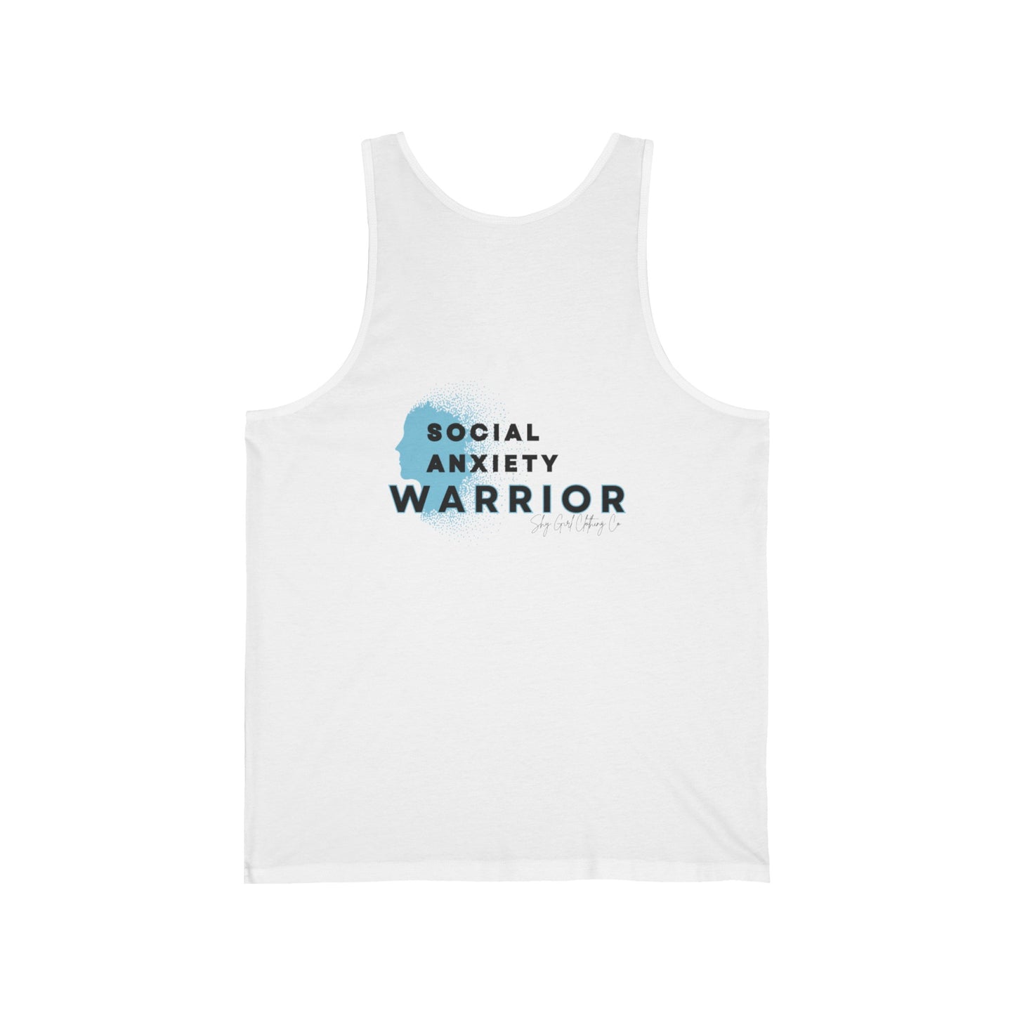 Social Anxiety Warrior Unisex Jersey Tank- Standard Logo Back
