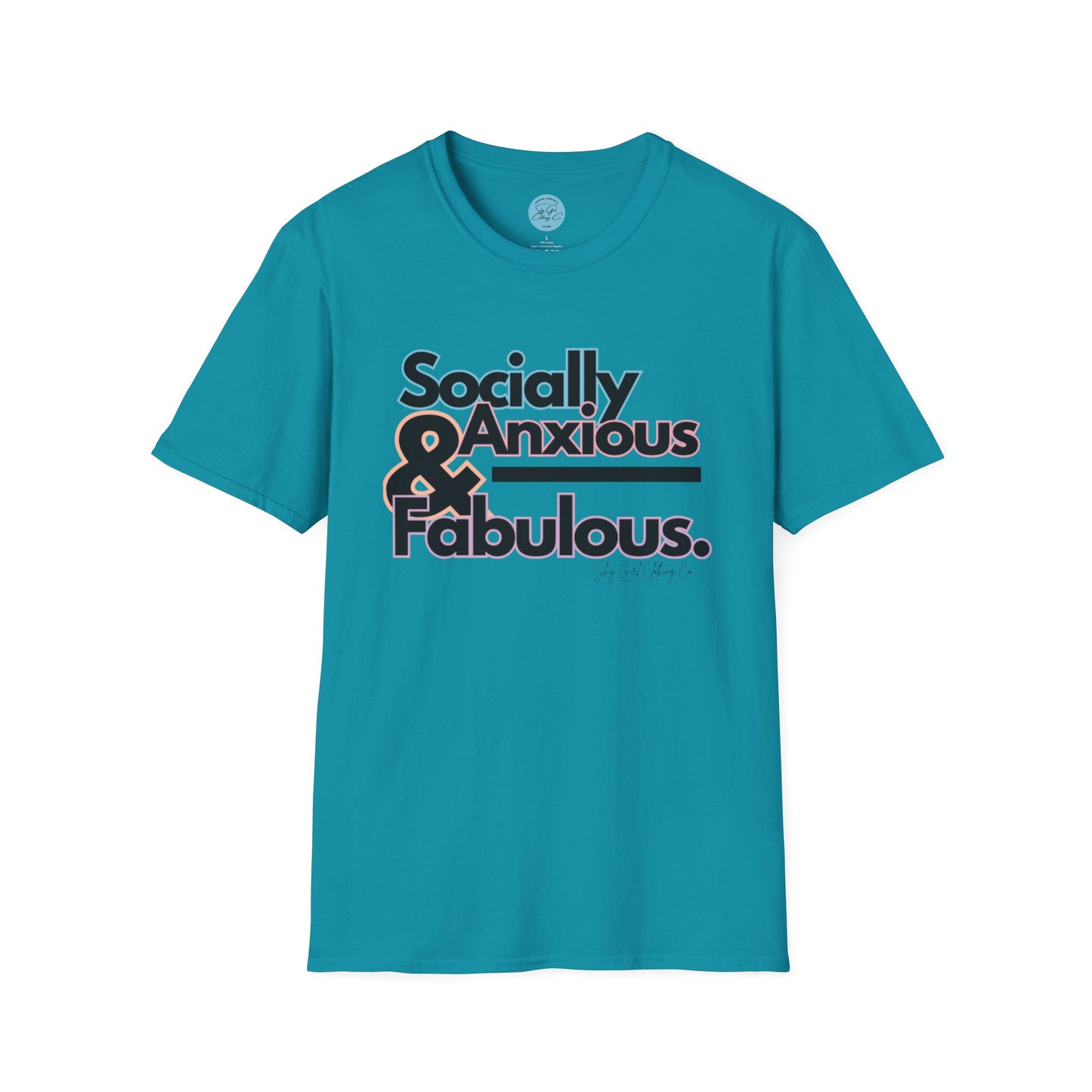 Socially Anxious and Fabulous Unisex Softstyle T-Shirt- Standard