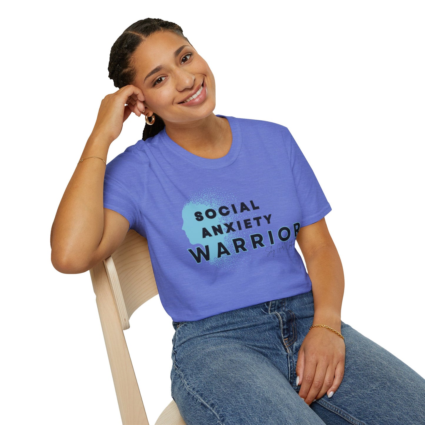 Social Anxiety Warrior Unisex Softstyle T-Shirt- Standard Logo