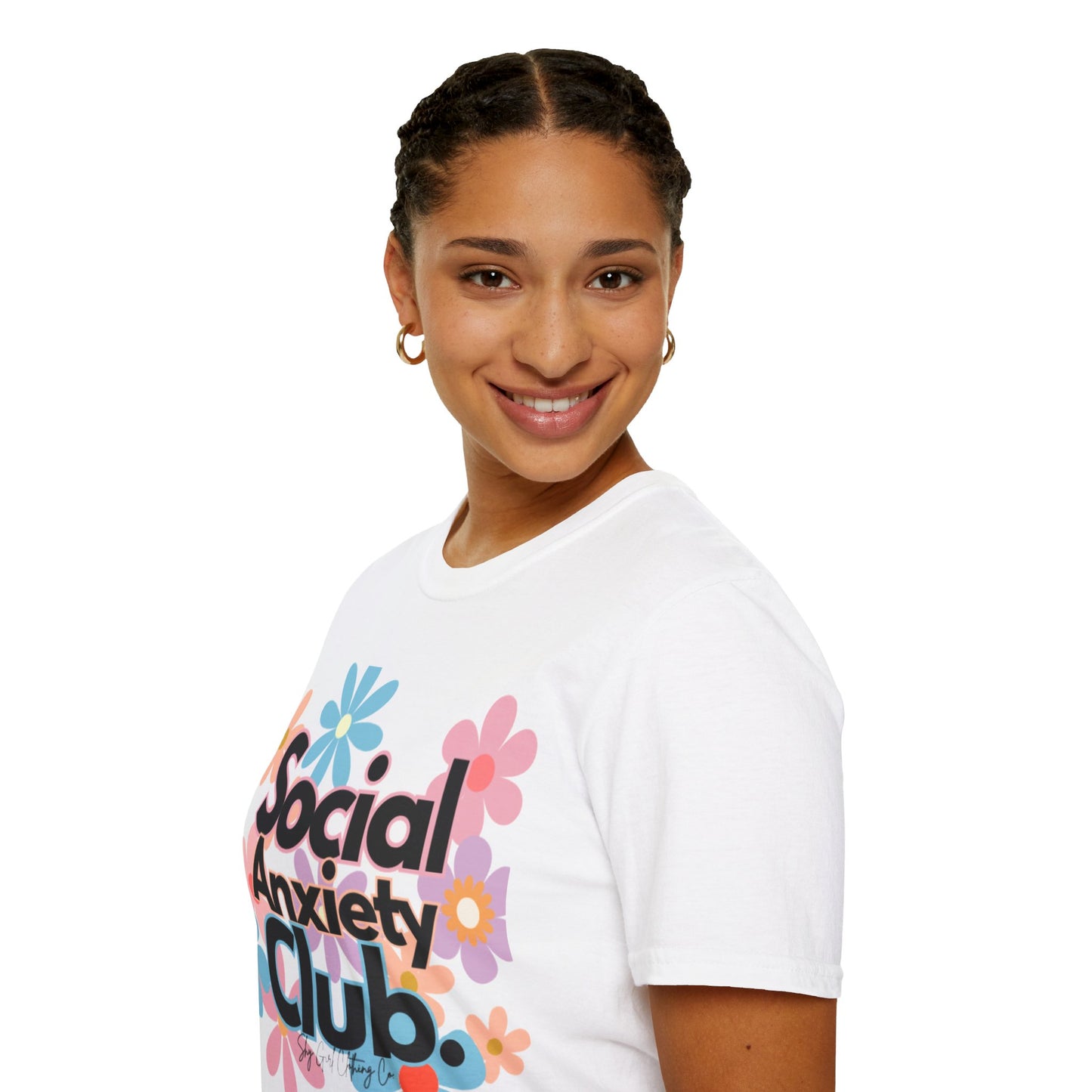 Social Anxiety Club Unisex Softstyle T-Shirt- Floral