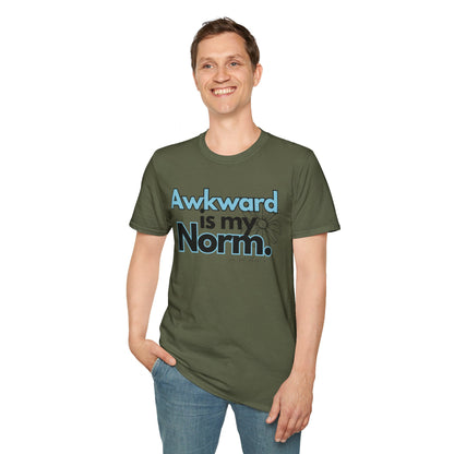 Awkward is my Norm Blue Unisex Softstyle T-Shirt- Floral