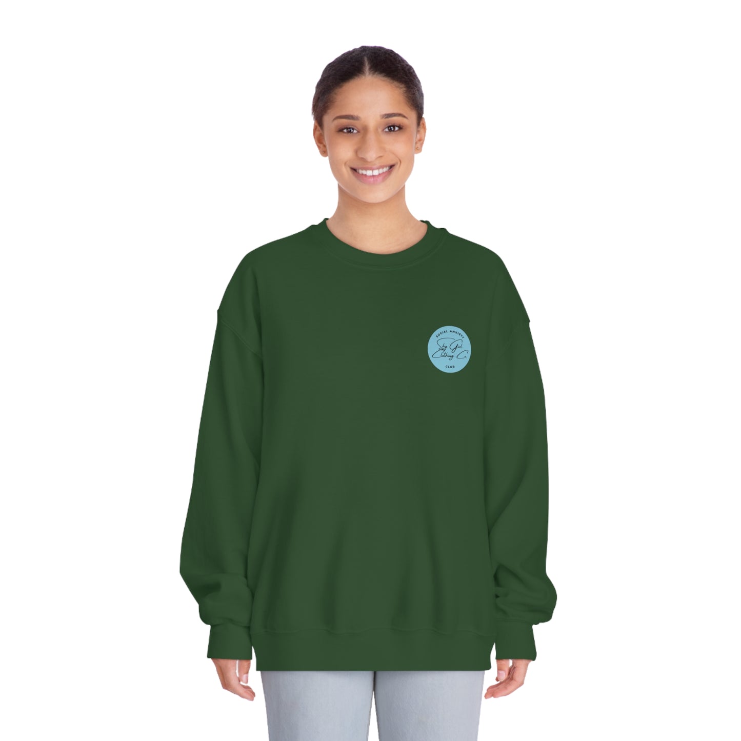 Rest Assured Unisex DryBlend® Crewneck Sweatshirt- Standard Logo Back