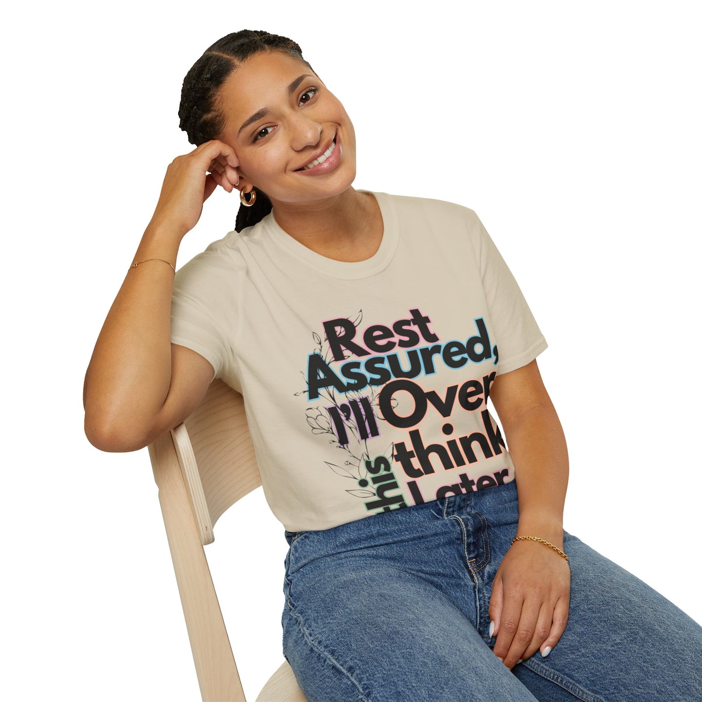 Rest Assured Unisex Softstyle T-Shirt- Colourful Floral Front