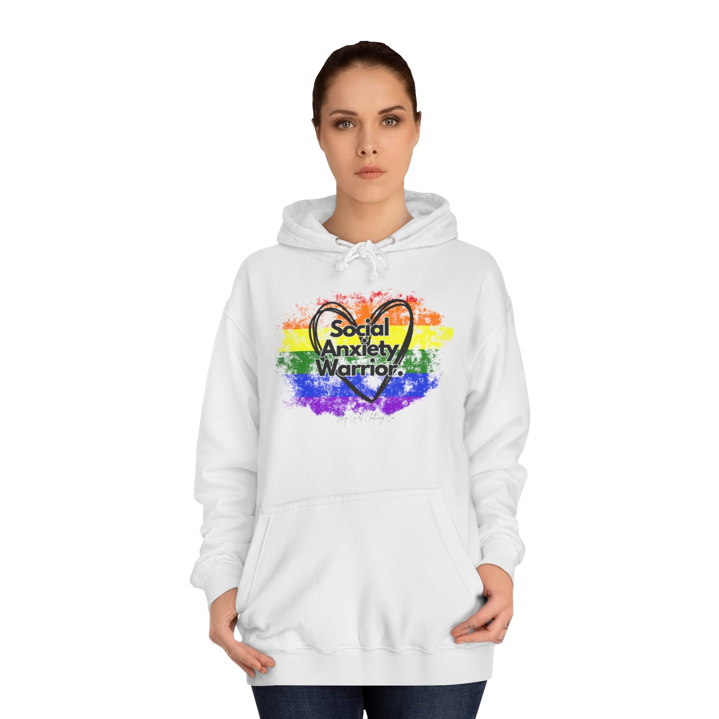 Rainbow Front Unisex College Hoodie