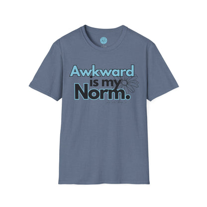 Awkward is my Norm Blue Unisex Softstyle T-Shirt- Floral