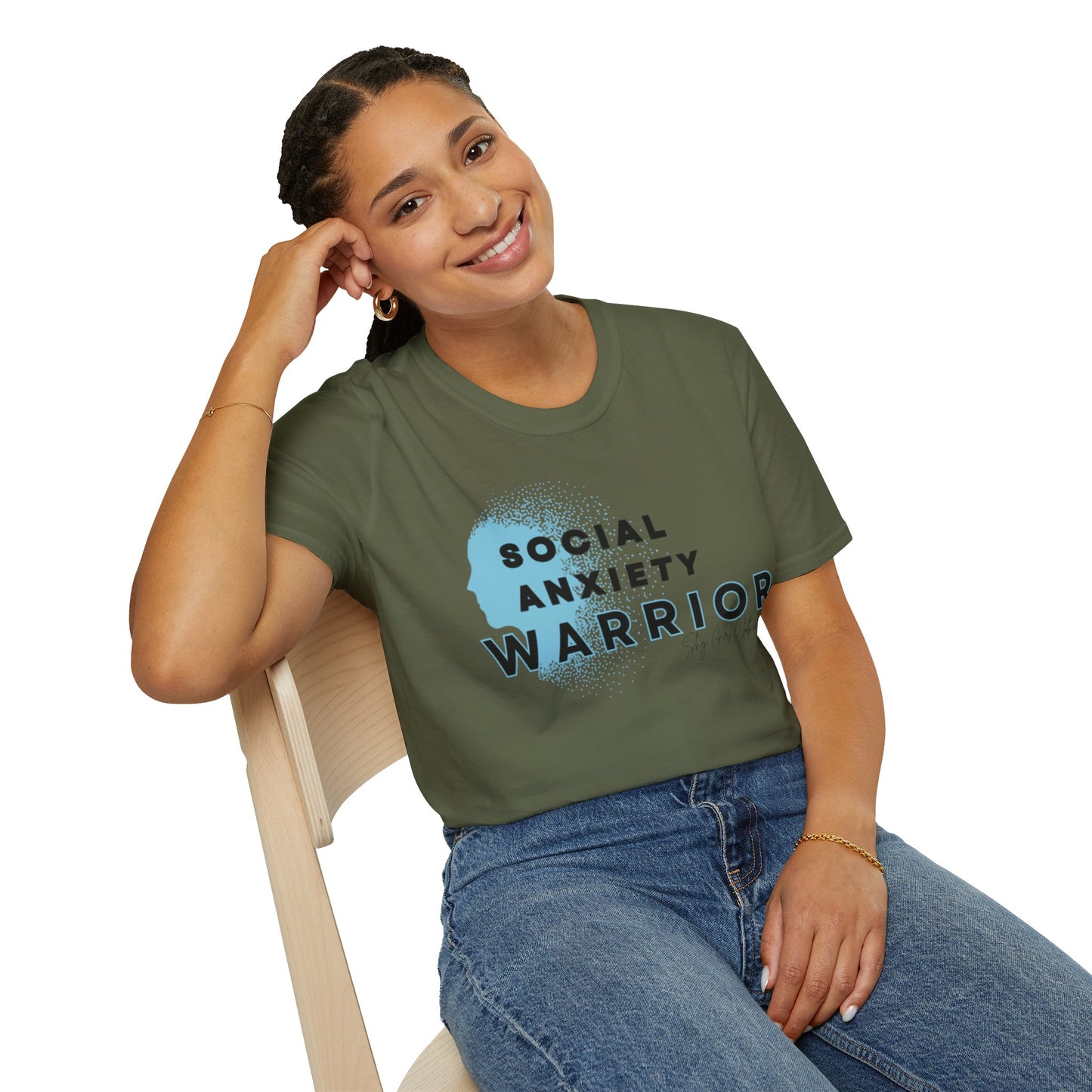 Social Anxiety Warrior Unisex Softstyle T-Shirt- Standard Logo