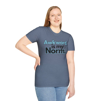 Awkward is my Norm Blue Unisex Softstyle T-Shirt- Floral