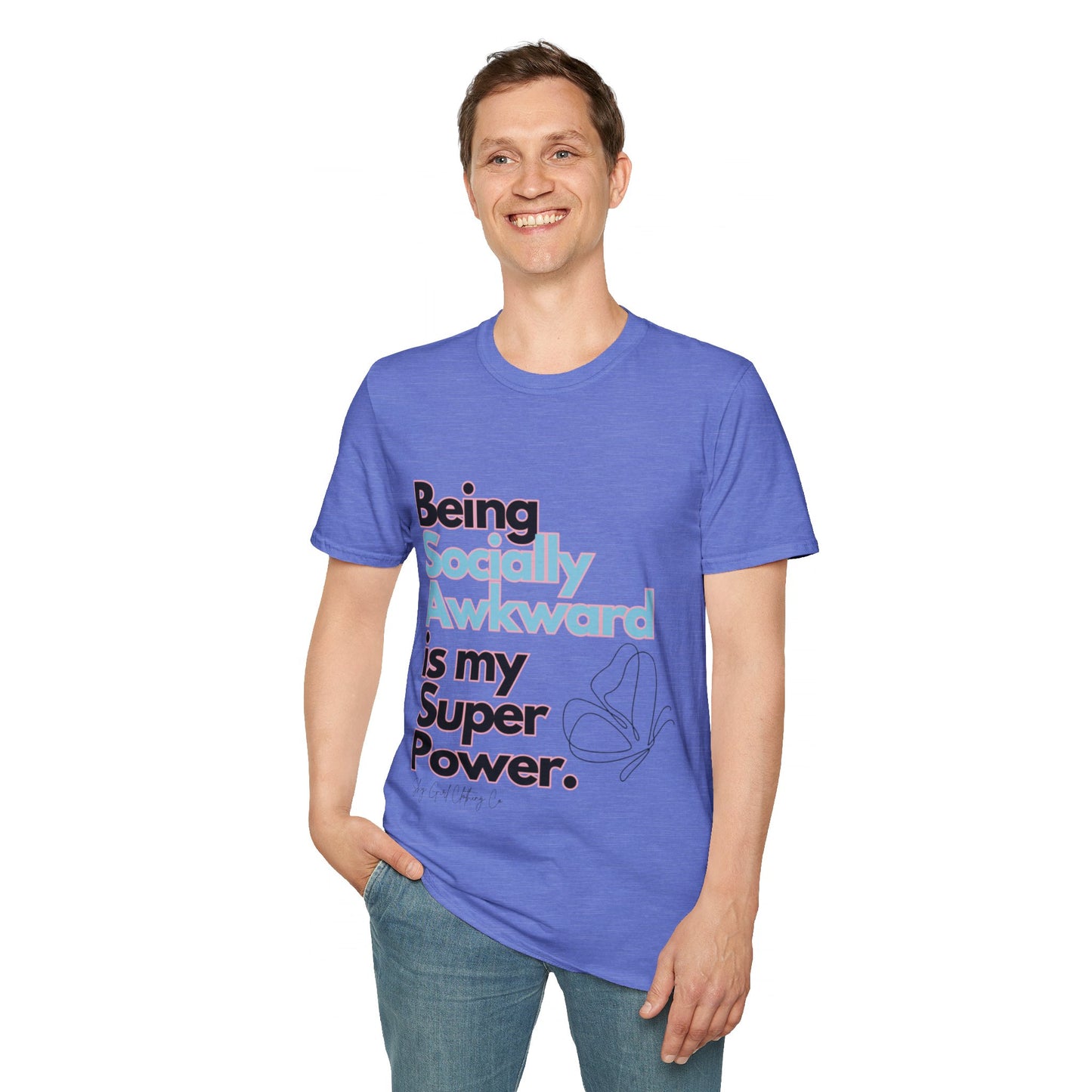 Being Socially Awkward is my Super Power Unisex Softstyle T-Shirt- Butterfly