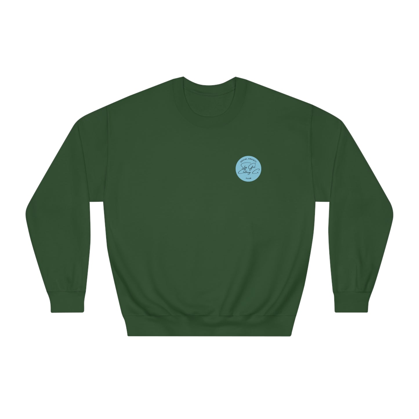 Social Anxiety Warrior Unisex DryBlend® Crewneck Sweatshirt- Standard Scribble Logo Back