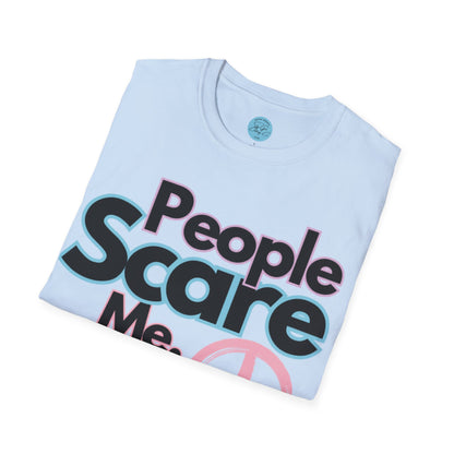 People Scare Me Unisex Softstyle T-Shirt- Peace Sign