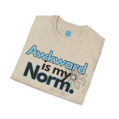 Awkward is my Norm Blue Unisex Softstyle T-Shirt- Floral
