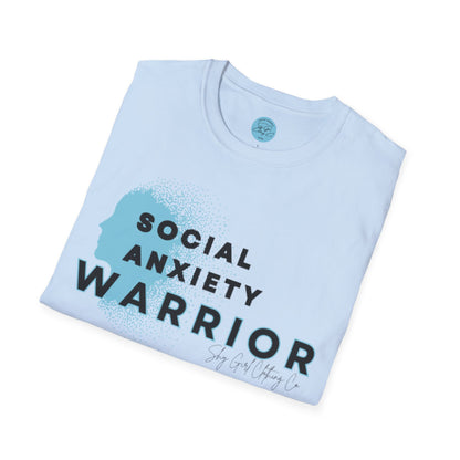 Social Anxiety Warrior Unisex Softstyle T-Shirt- Standard Logo