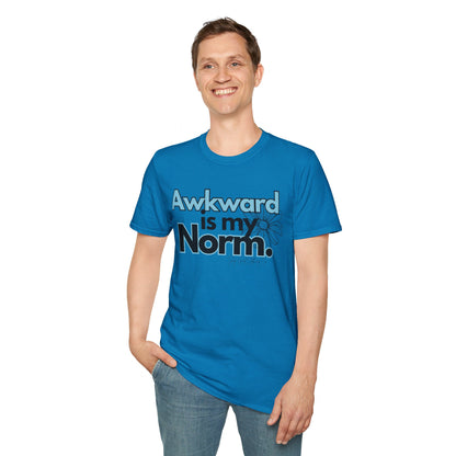 Awkward is my Norm Blue Unisex Softstyle T-Shirt- Floral