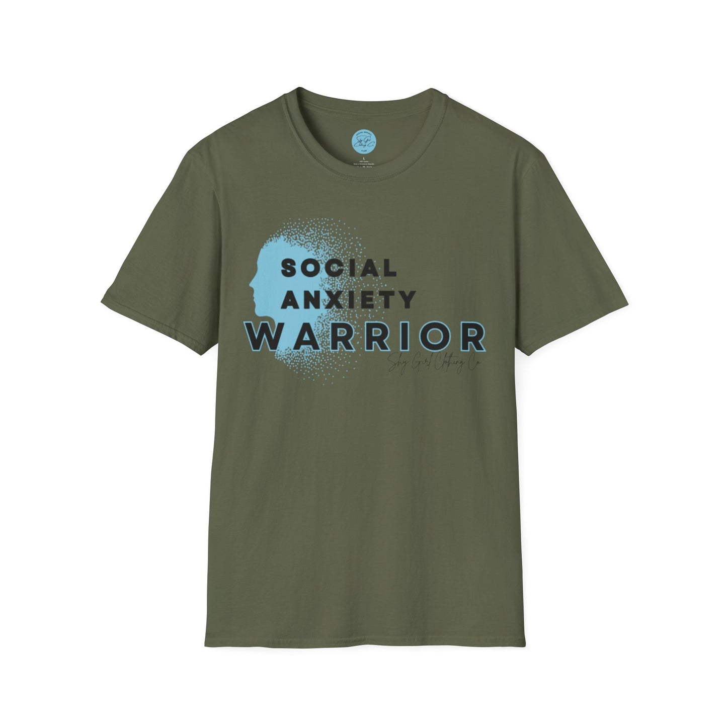 Social Anxiety Warrior Unisex Softstyle T-Shirt- Standard Logo