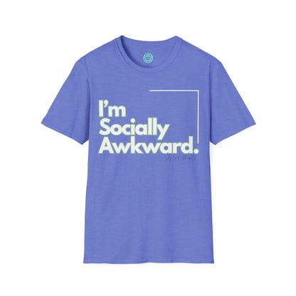 I'm Socially Awkward Unisex Softstyle T-Shirt-Logo White