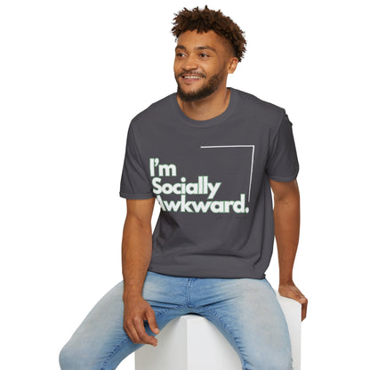 I'm Socially Awkward Unisex Softstyle T-Shirt-Logo White
