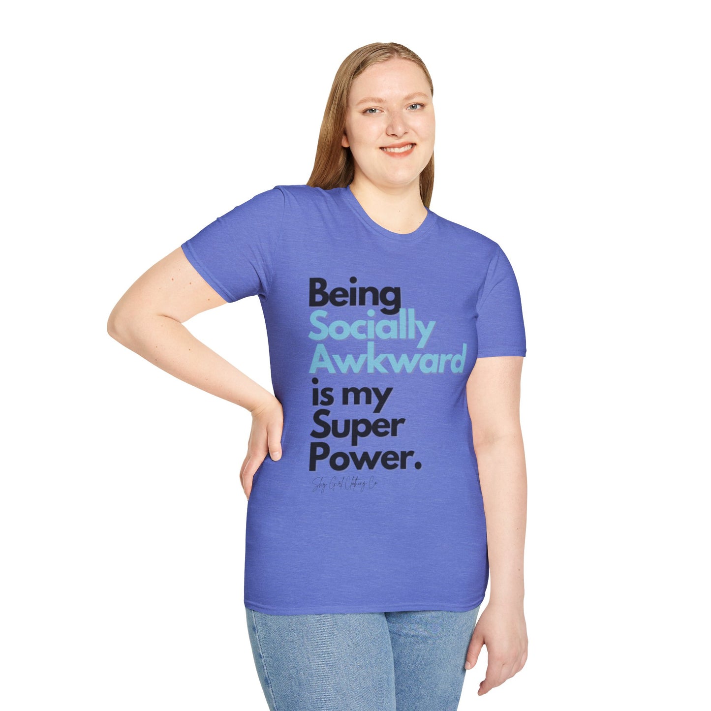 Being Socially Awkward is my Super Power Unisex Softstyle T-Shirt- Standard
