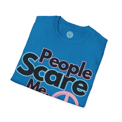 People Scare Me Unisex Softstyle T-Shirt- Peace Sign