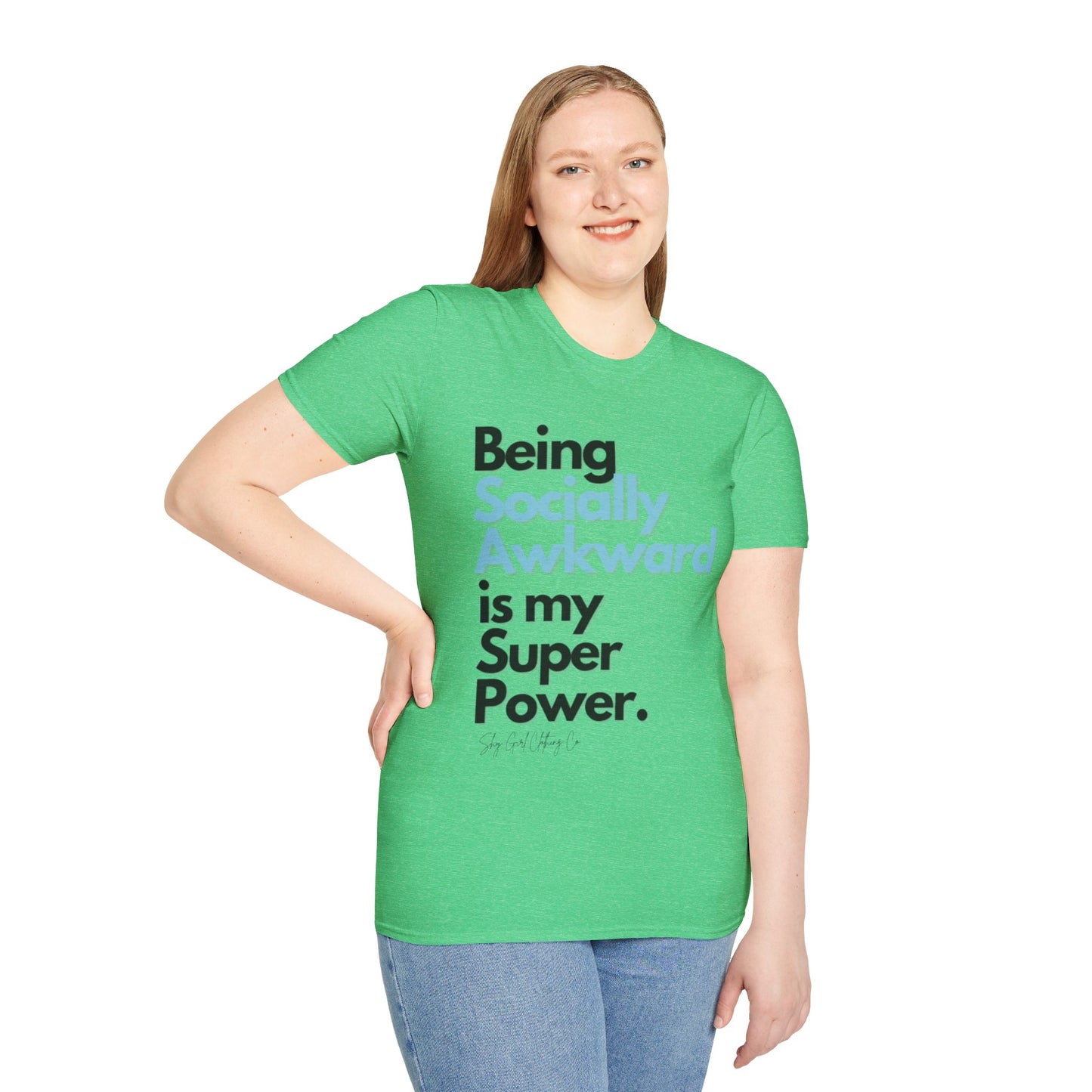 Being Socially Awkward is my Super Power Unisex Softstyle T-Shirt- Standard
