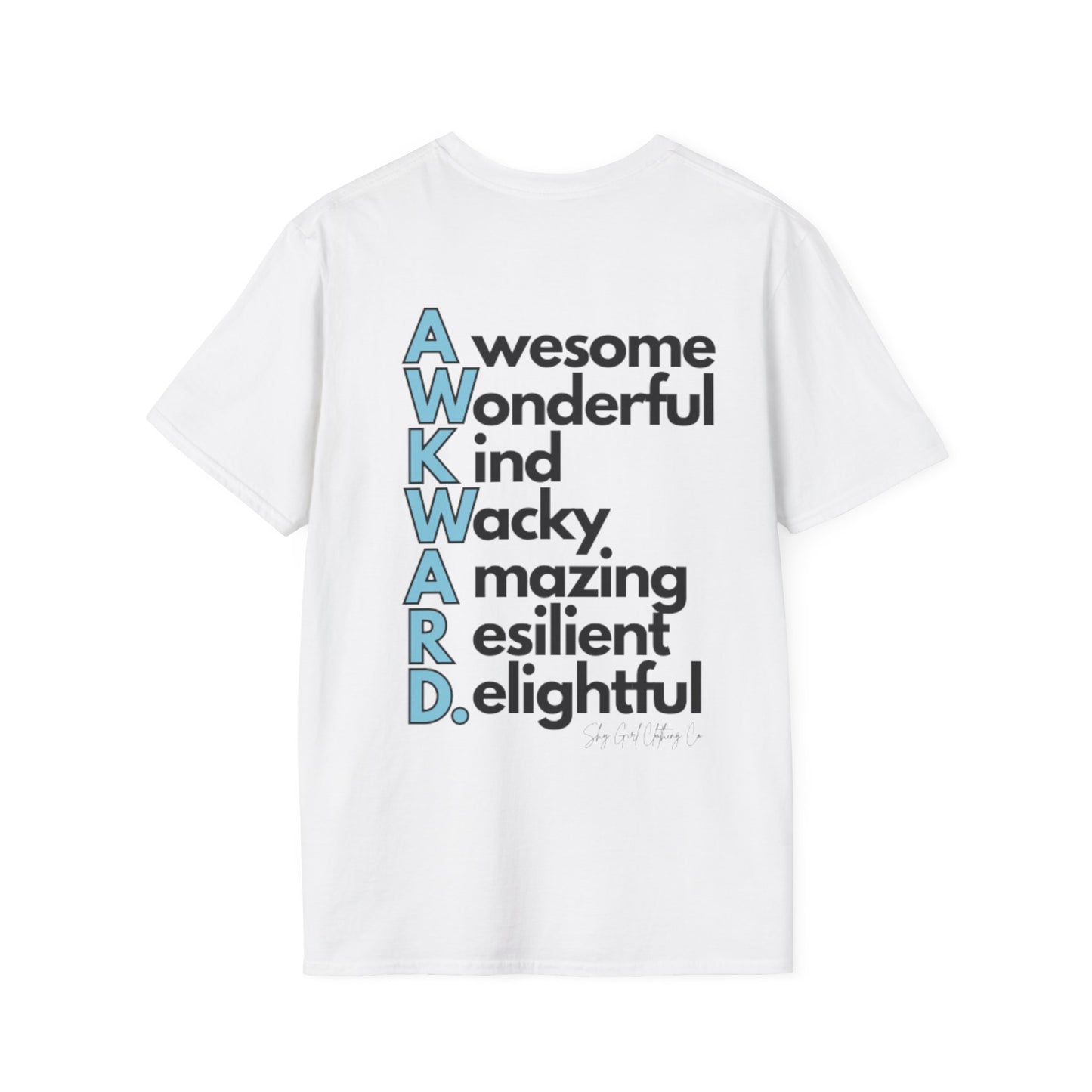 A.W.K.W.A.R.D. Unisex Softstyle T-Shirt- Standard Logo Back