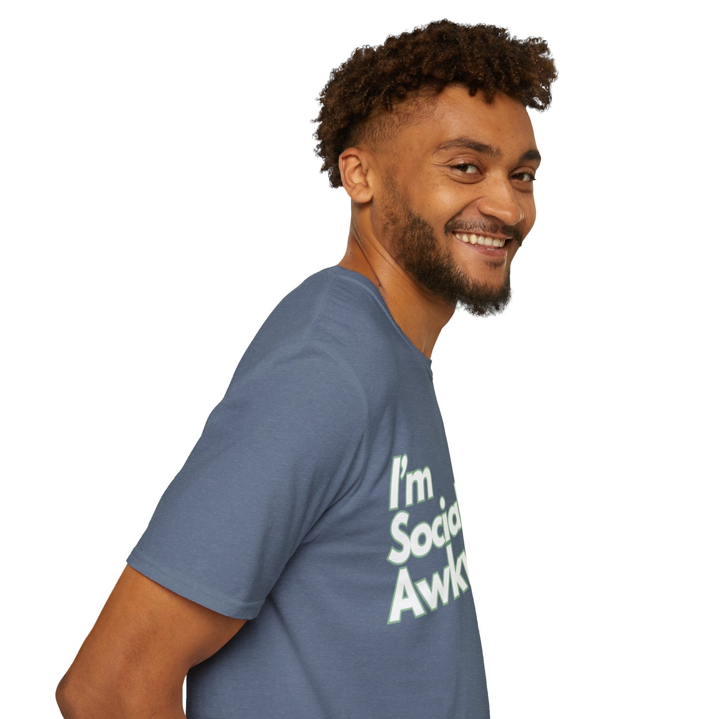 I'm Socially Awkward Unisex Softstyle T-Shirt-Logo White