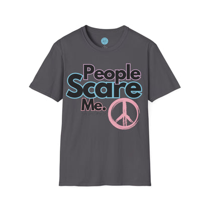 People Scare Me Unisex Softstyle T-Shirt- Peace Sign