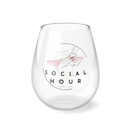 Shy Girl Social Hour Stemless Wine Glass, 11.75oz
