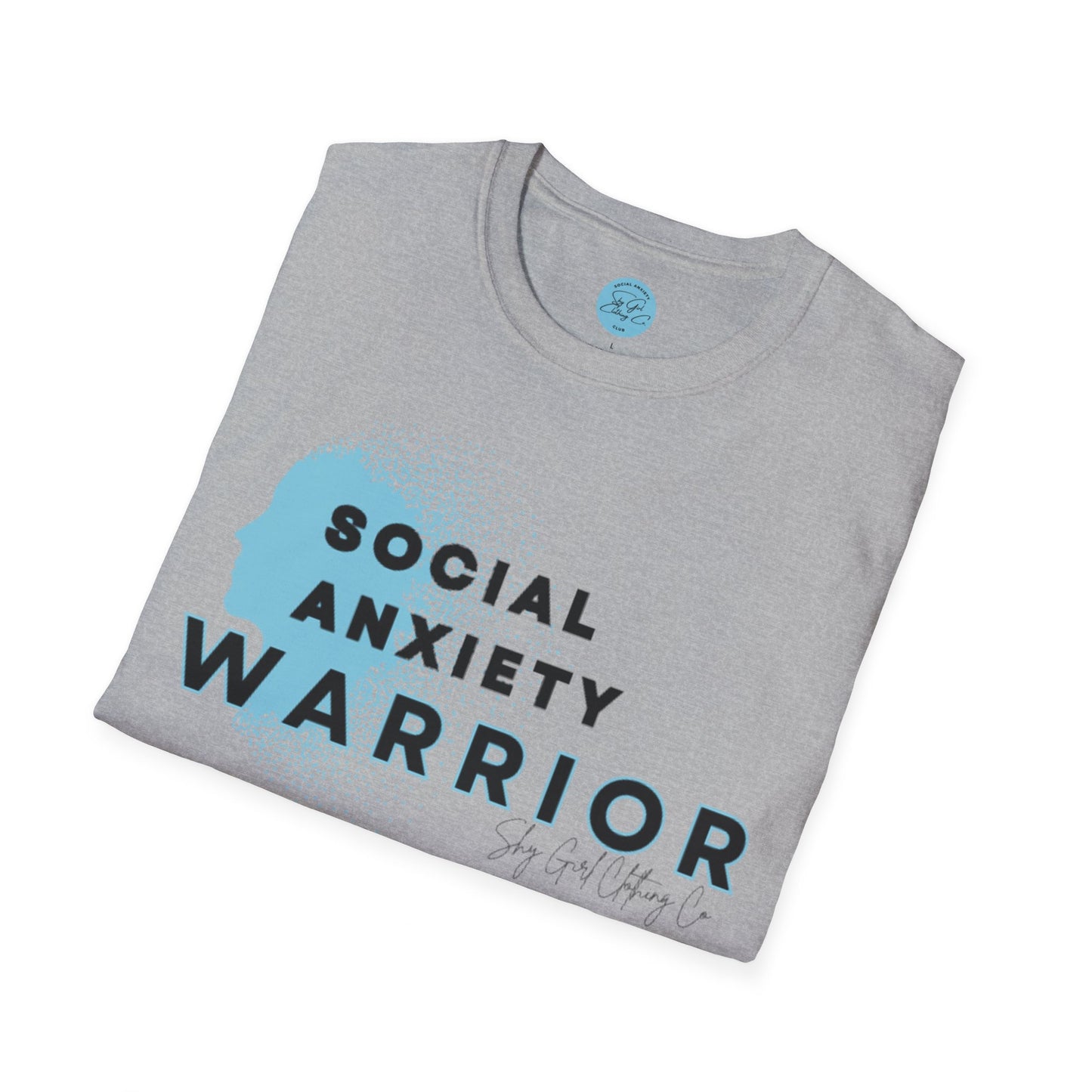 Social Anxiety Warrior Unisex Softstyle T-Shirt- Standard Logo