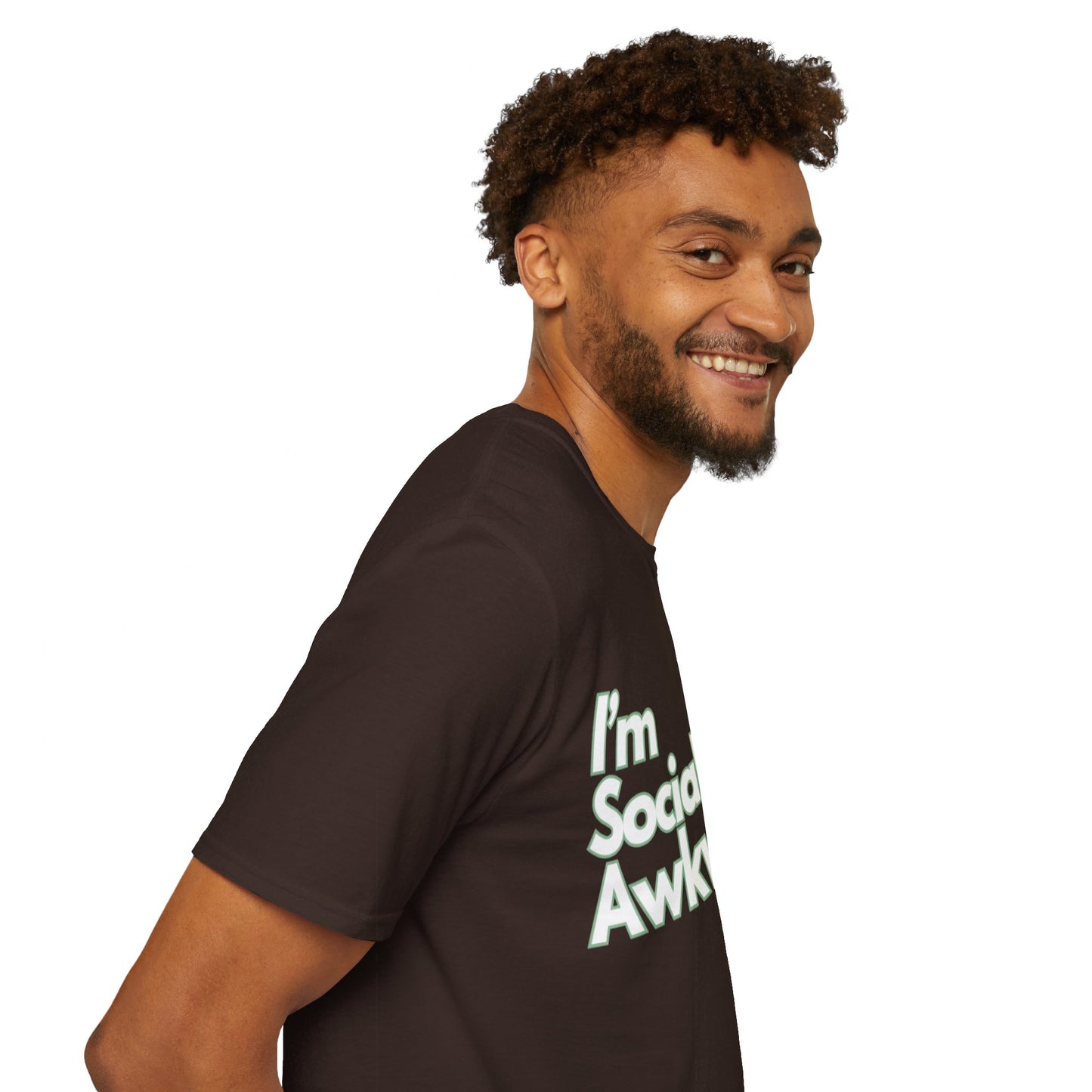 I'm Socially Awkward Unisex Softstyle T-Shirt-Logo White