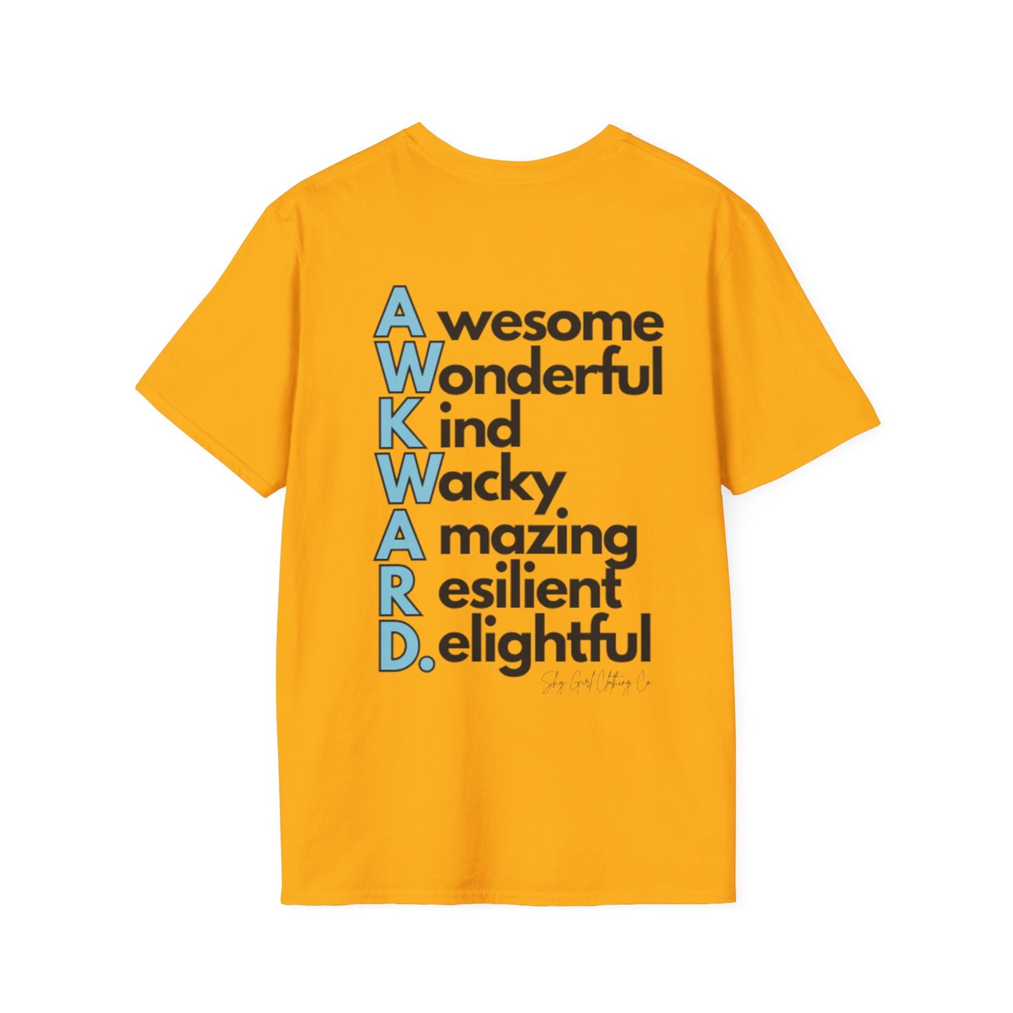 A.W.K.W.A.R.D. Unisex Softstyle T-Shirt- Standard Logo Back