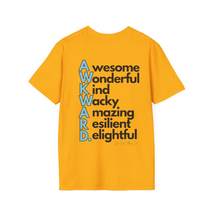 A.W.K.W.A.R.D. Unisex Softstyle T-Shirt- Standard Logo Back