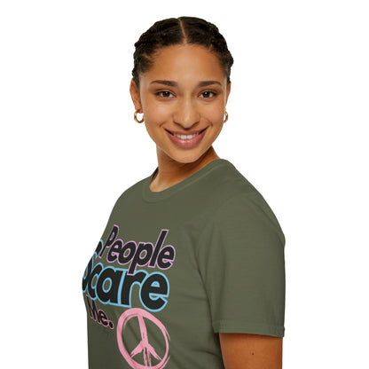 People Scare Me Unisex Softstyle T-Shirt- Peace Sign