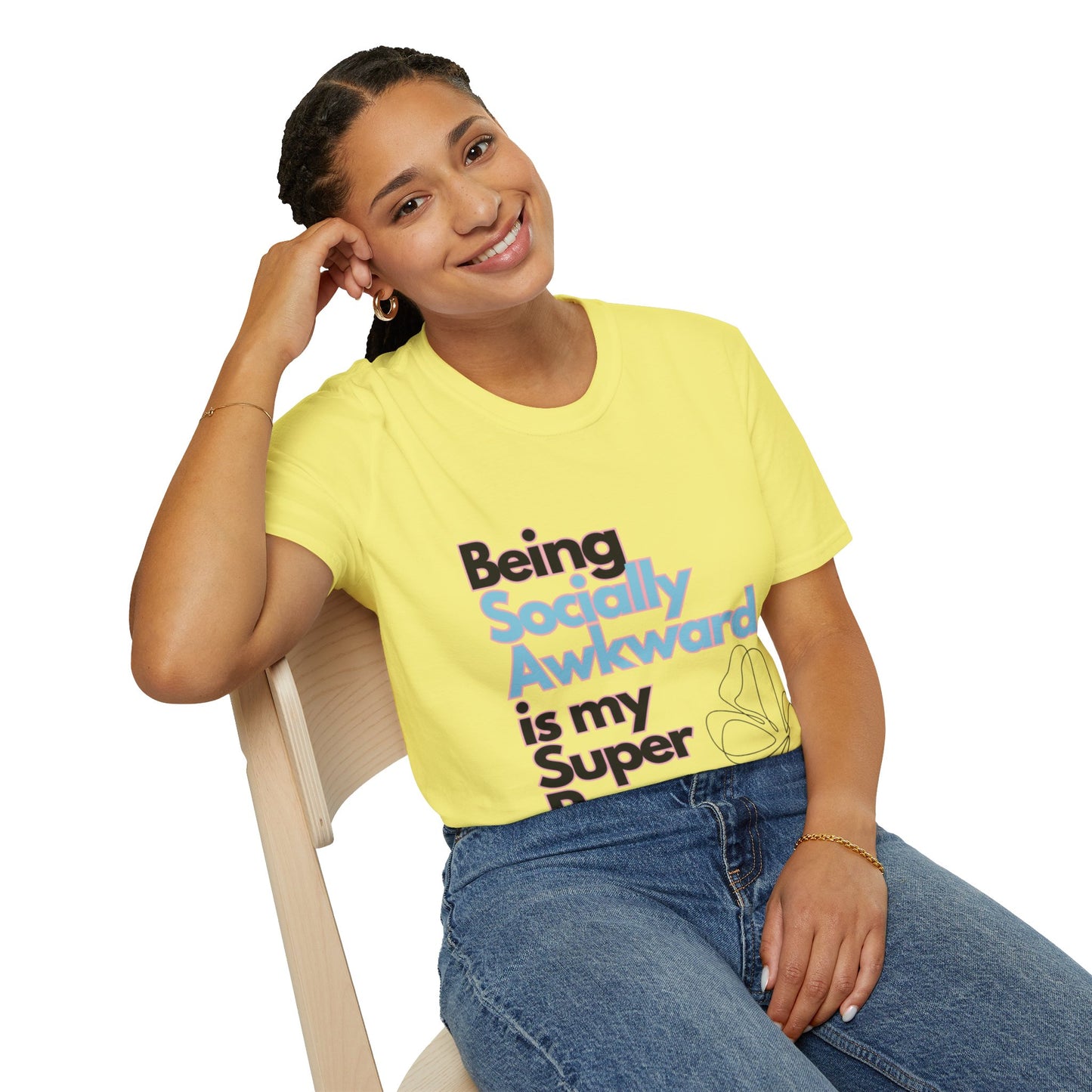 Being Socially Awkward is my Super Power Unisex Softstyle T-Shirt- Butterfly