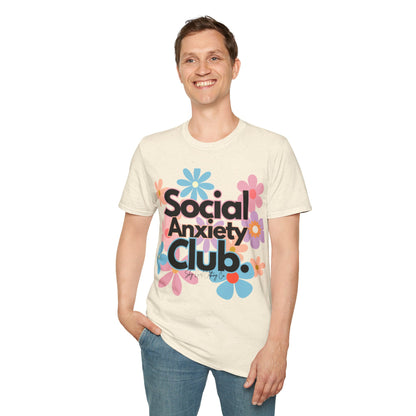 Social Anxiety Club Unisex Softstyle T-Shirt- Floral