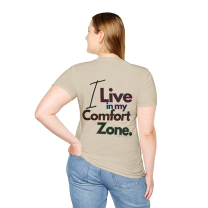 Comfort Zone Unisex Softstyle T-Shirt- Standard Colour Logo Back