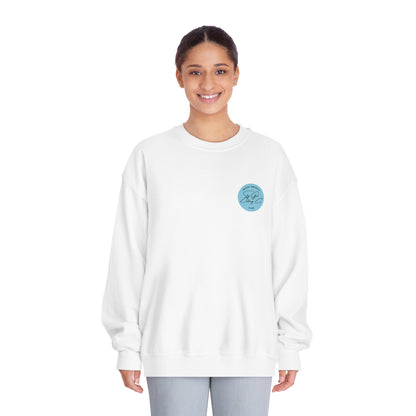 Social Anxiety Warrior Unisex DryBlend® Crewneck Sweatshirt- Standard Scribble Logo Back