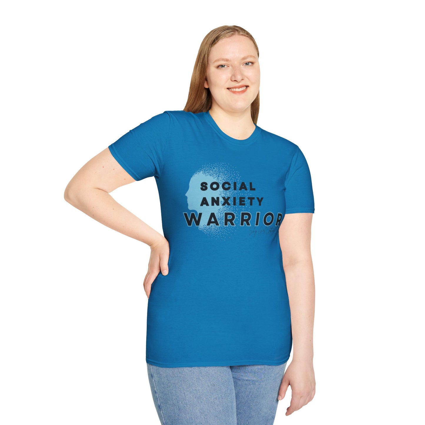 Social Anxiety Warrior Unisex Softstyle T-Shirt- Standard Logo