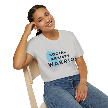Social Anxiety Warrior Unisex Softstyle T-Shirt- Standard Logo