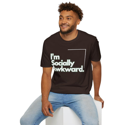 I'm Socially Awkward Unisex Softstyle T-Shirt-Logo White