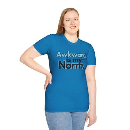 Awkward is my Norm Blue Unisex Softstyle T-Shirt- Floral