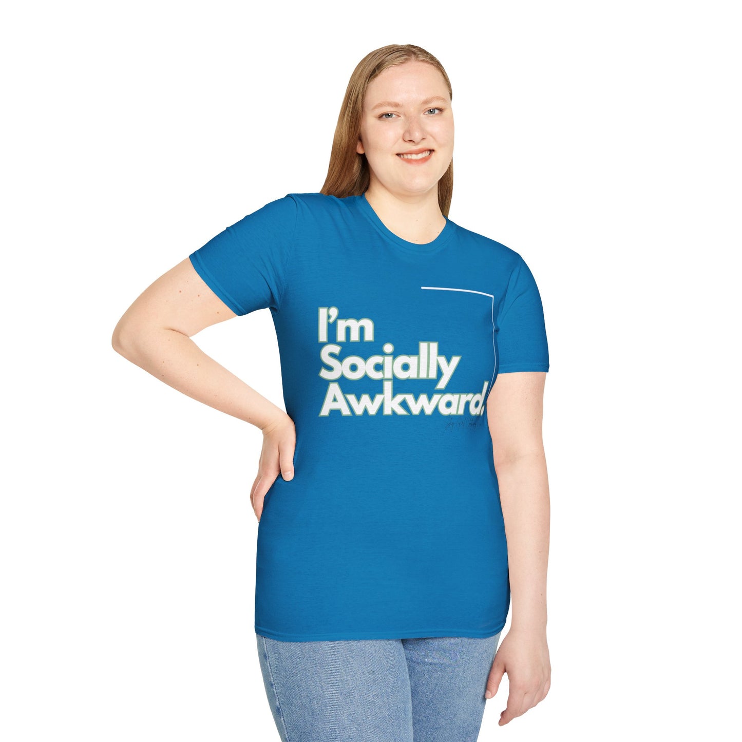 I'm Socially Awkward Unisex Softstyle T-Shirt-Logo White