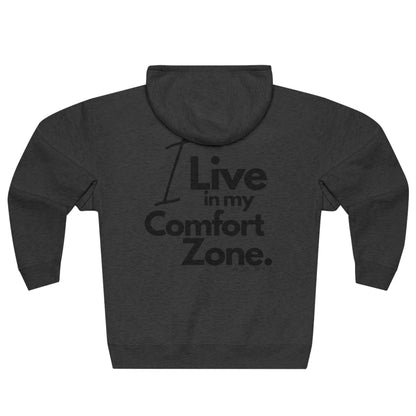 Comfort Zone Unisex Zip Hoodie- Standard Logo Back