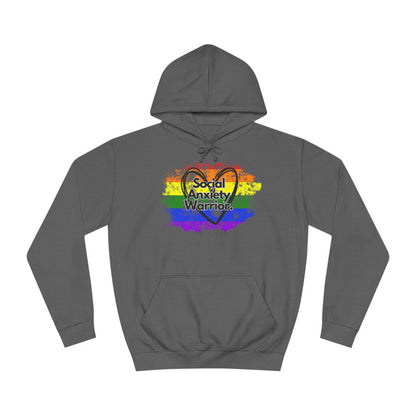 Rainbow Front Unisex College Hoodie