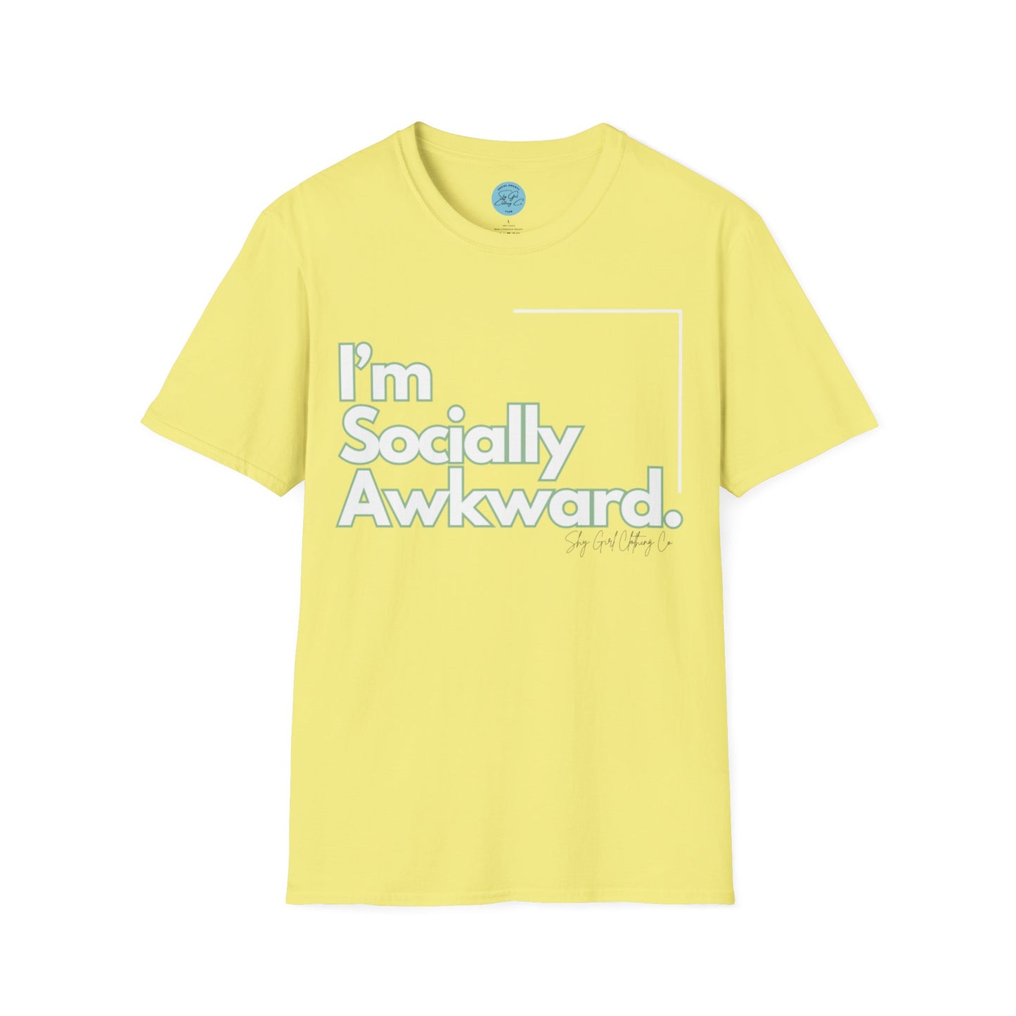 I'm Socially Awkward Unisex Softstyle T-Shirt-Logo White