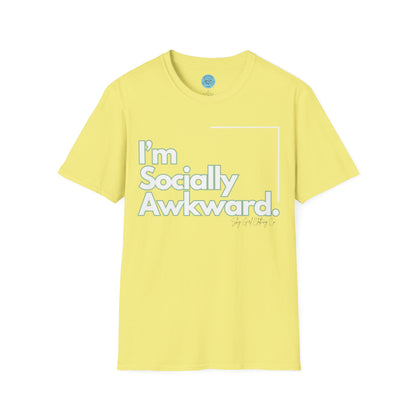 I'm Socially Awkward Unisex Softstyle T-Shirt-Logo White