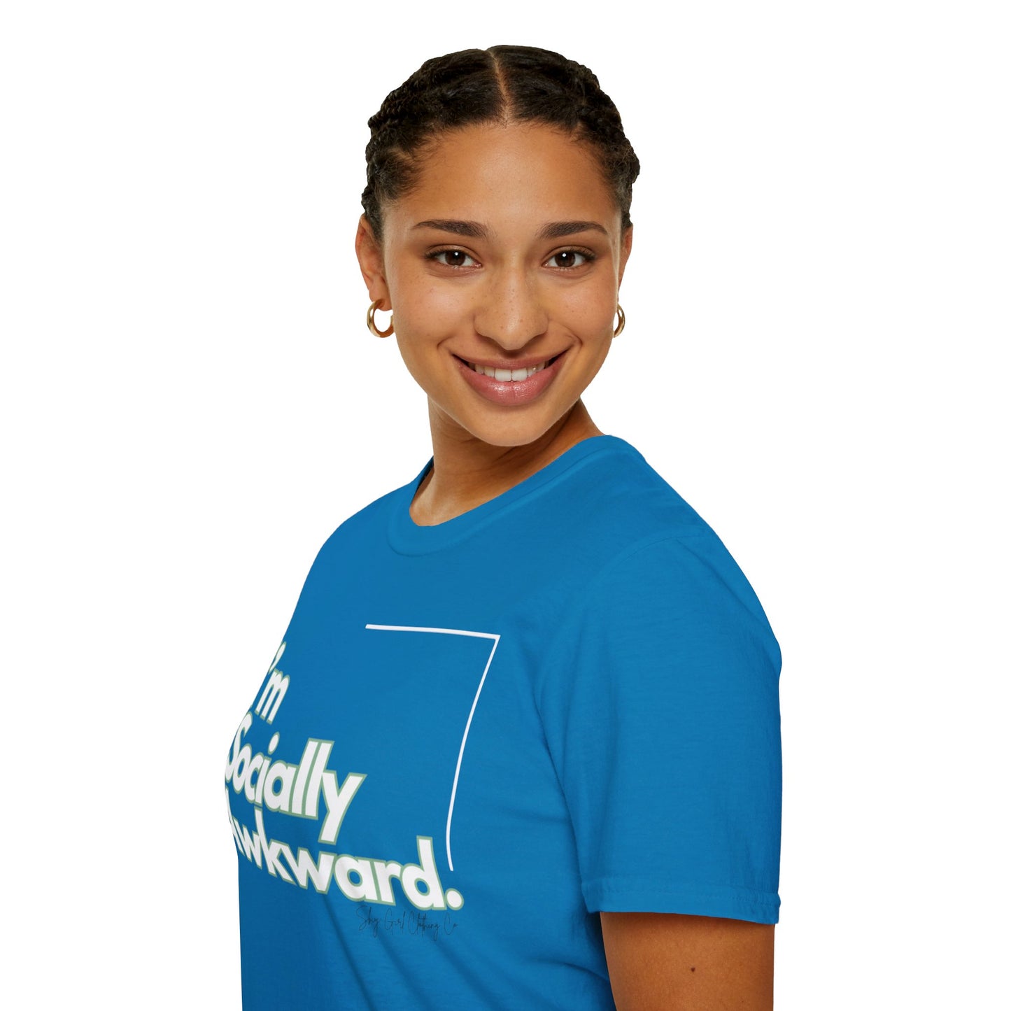 I'm Socially Awkward Unisex Softstyle T-Shirt-Logo White