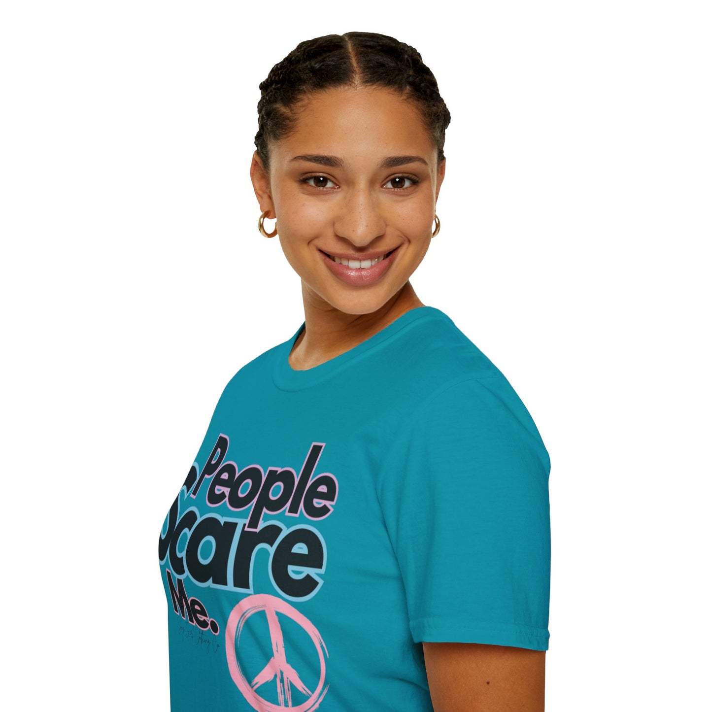 People Scare Me Unisex Softstyle T-Shirt- Peace Sign